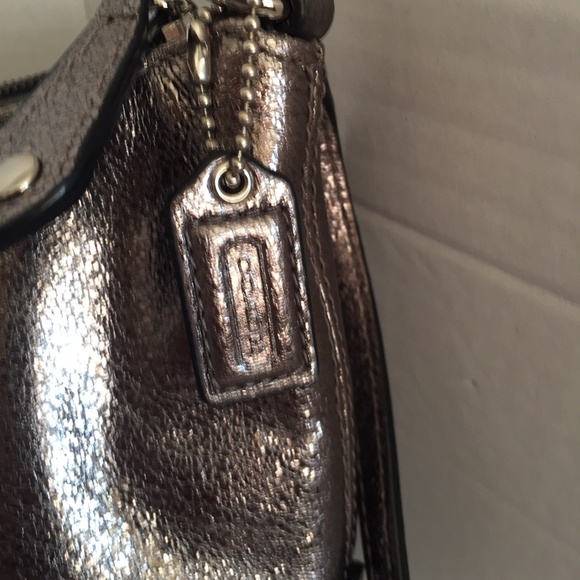 Coach Silver Metallic Iridescent Purse - Picture 2 of 7
